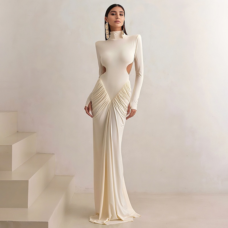 Maxi Dress Halter - Robe longue dos nu pour femme,