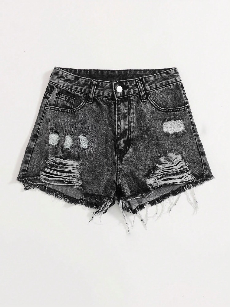 Shorts Denim Frayed - Nouveauté 2026 Short en jean délavé