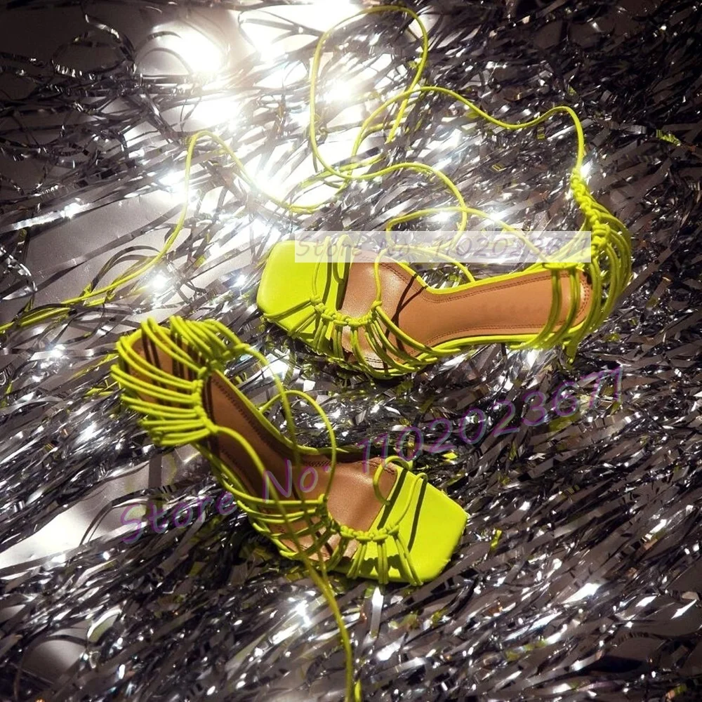 Sandal Strappy Heeled - Sandales chics à lacets pour femmes,