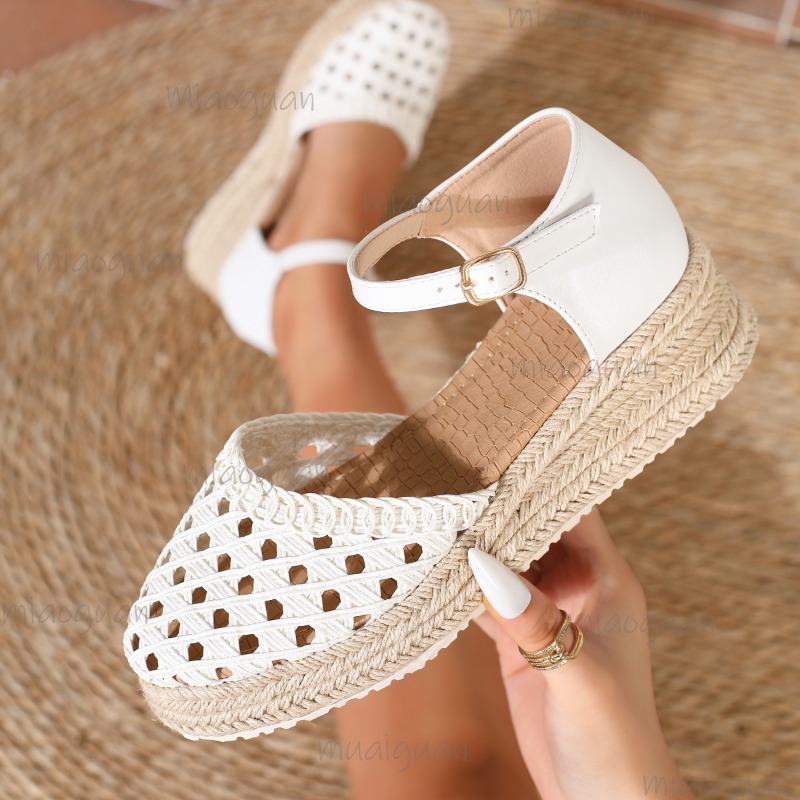 Wedge Espadrille Women - Sandales compensées bohèmes pour femmes, tissées