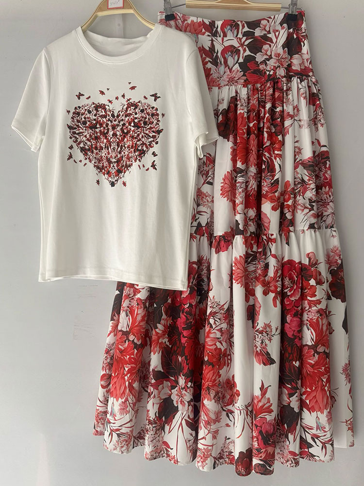Midi Skirt Floral - Nouvel ensemble floral d'été 2026 pour