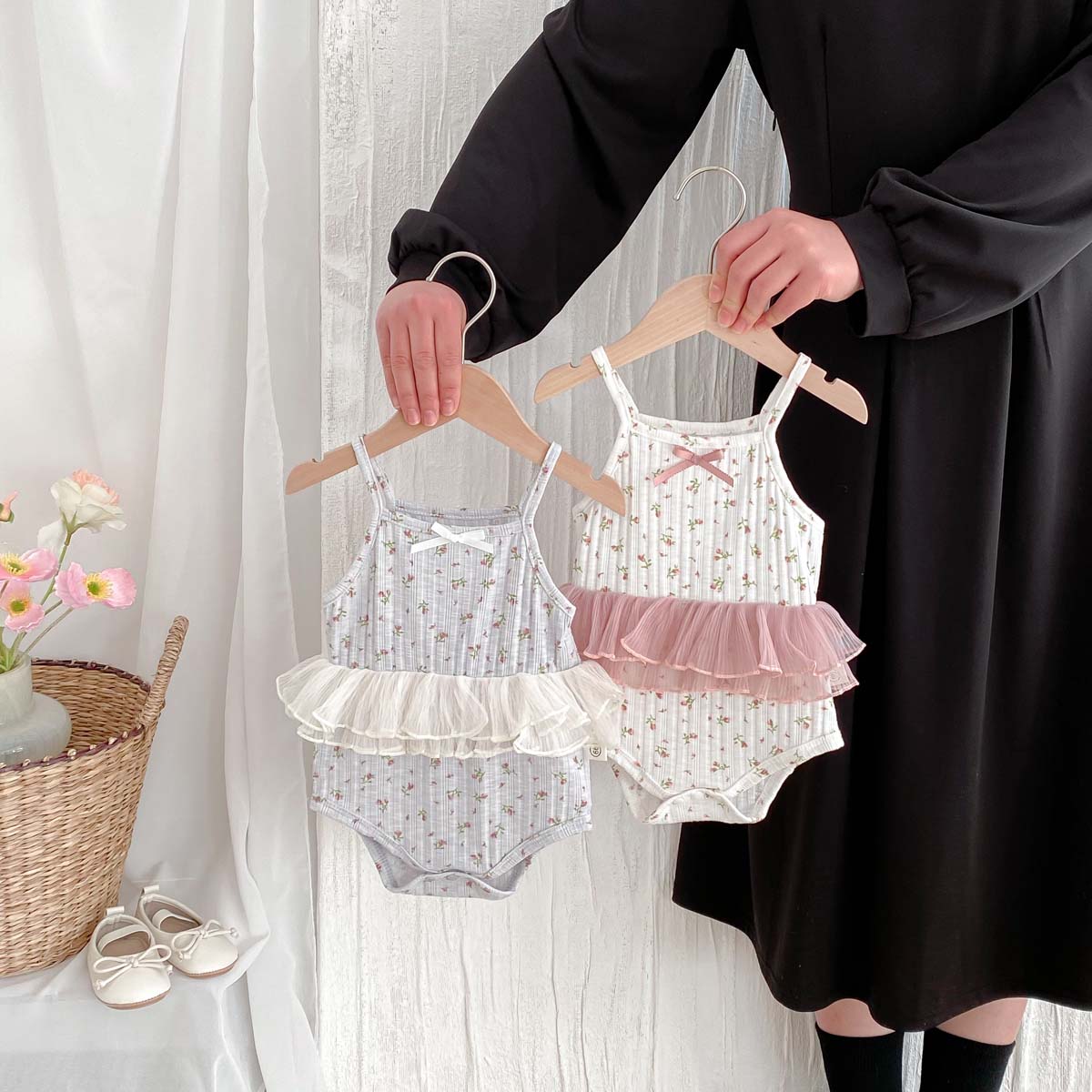 Romper Floral Print - INS été bébé fille dentelle florale