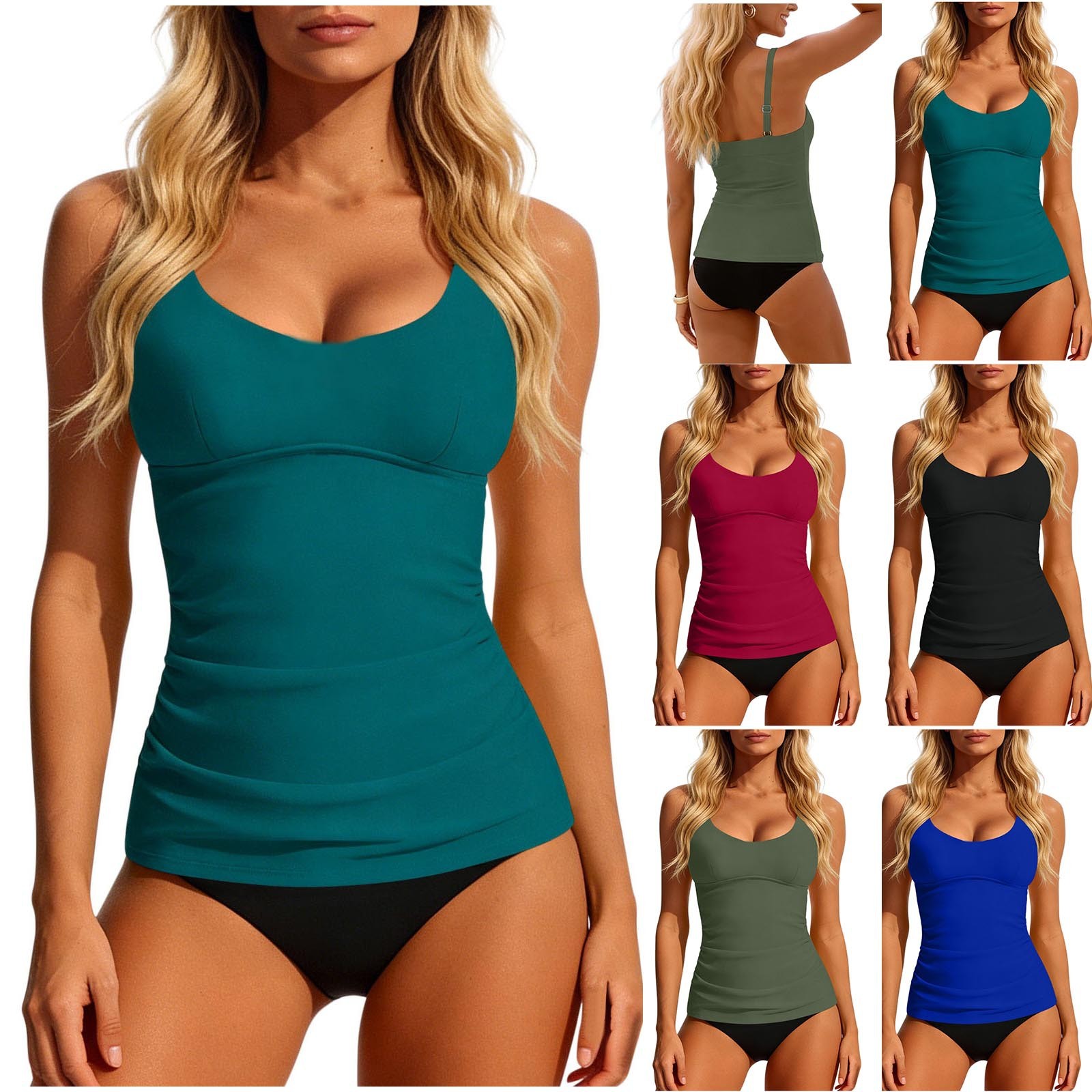Swimsuit Bikini Ruched - Tankini femme 2026, haut de tankini