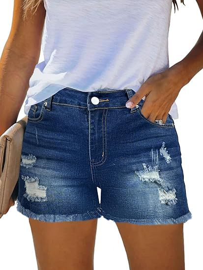 Shorts Denim Frayed - Shorts en jean décontractés vintage taille