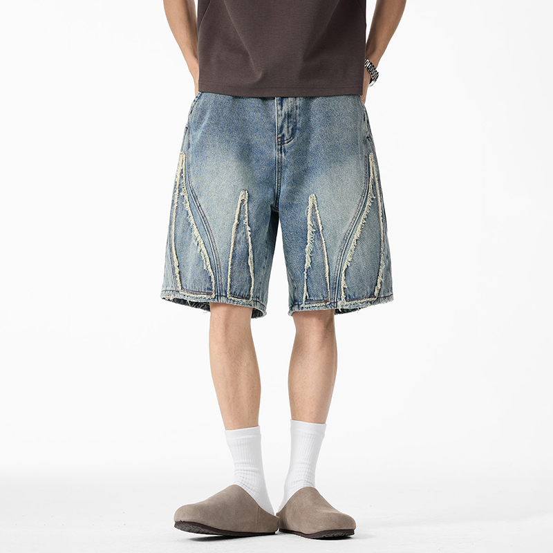 Shorts Denim Frayed - Shorts en jean baggy pour hommes,