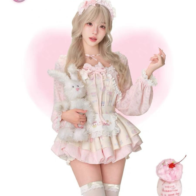Ensemble 3 pièces Style Lolita - Crop Top Crochet avis et prix