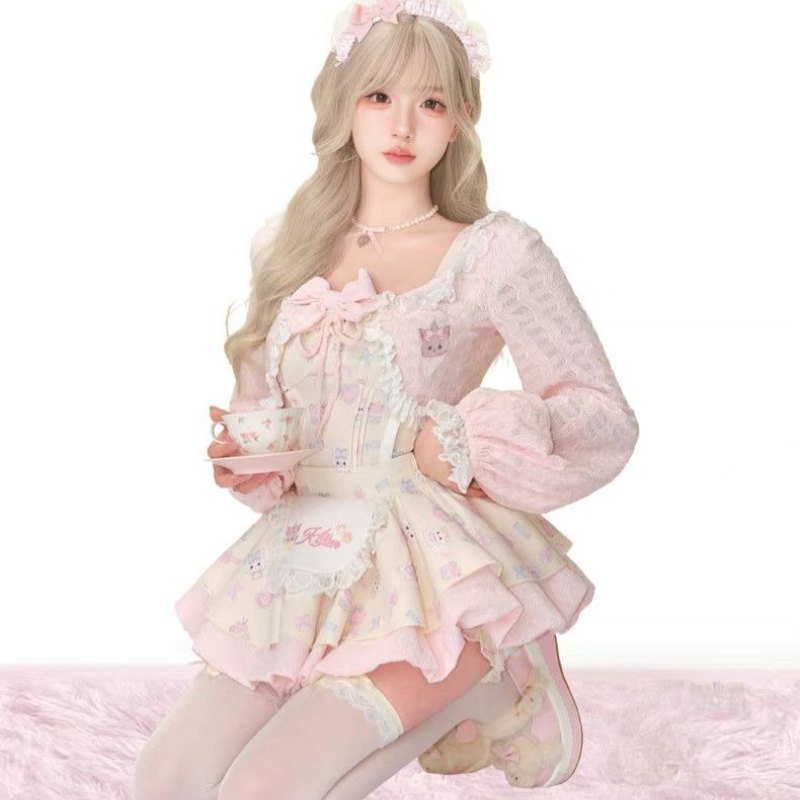 Ensemble 3 pièces Style Lolita - Crop Top Crochet avis et prix