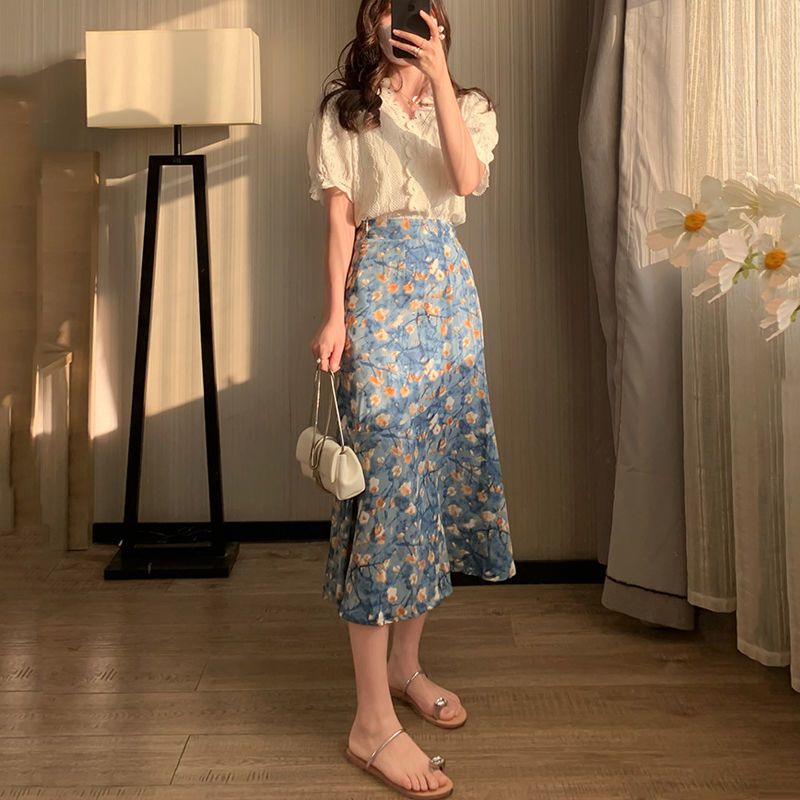 Ensemble deux pièces pour femm - Midi Skirt Floral avis et prix