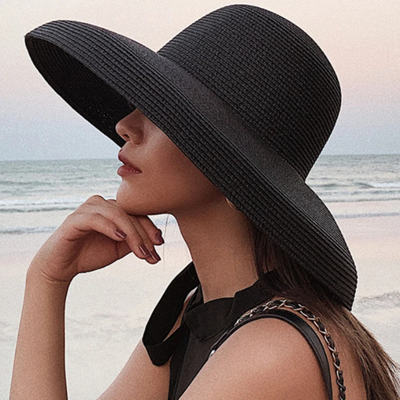 Nouveau Chapeau de Paille Uni  - Hat Floppy Wide avis et prix