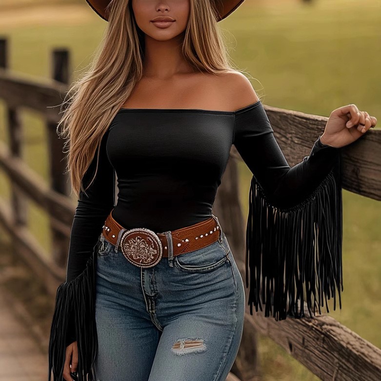 Blouse à manches longues pour  - Blouse Off Shoulder avis et prix