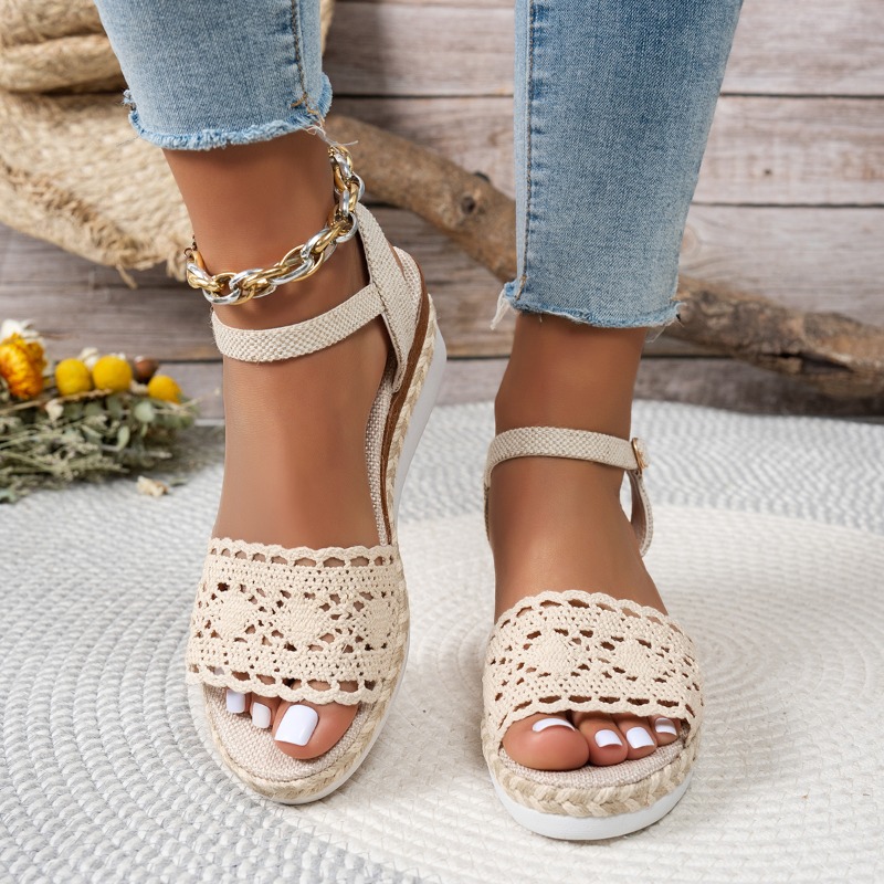 Sandales compensées en dentell - Wedge Espadrille Women avis et prix