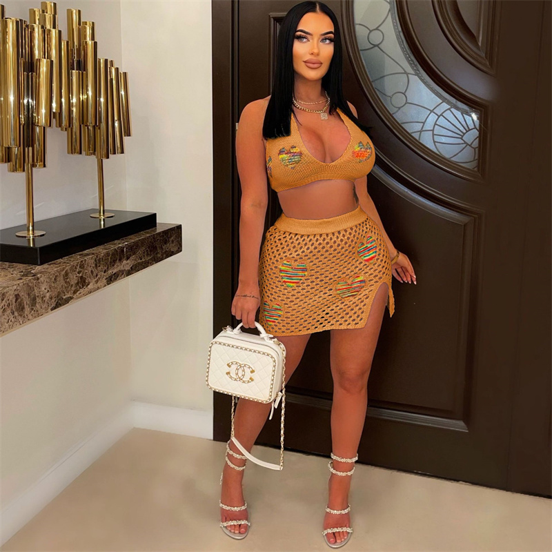 Ensemble haut court et mini ju - Crop Top Crochet avis et prix
