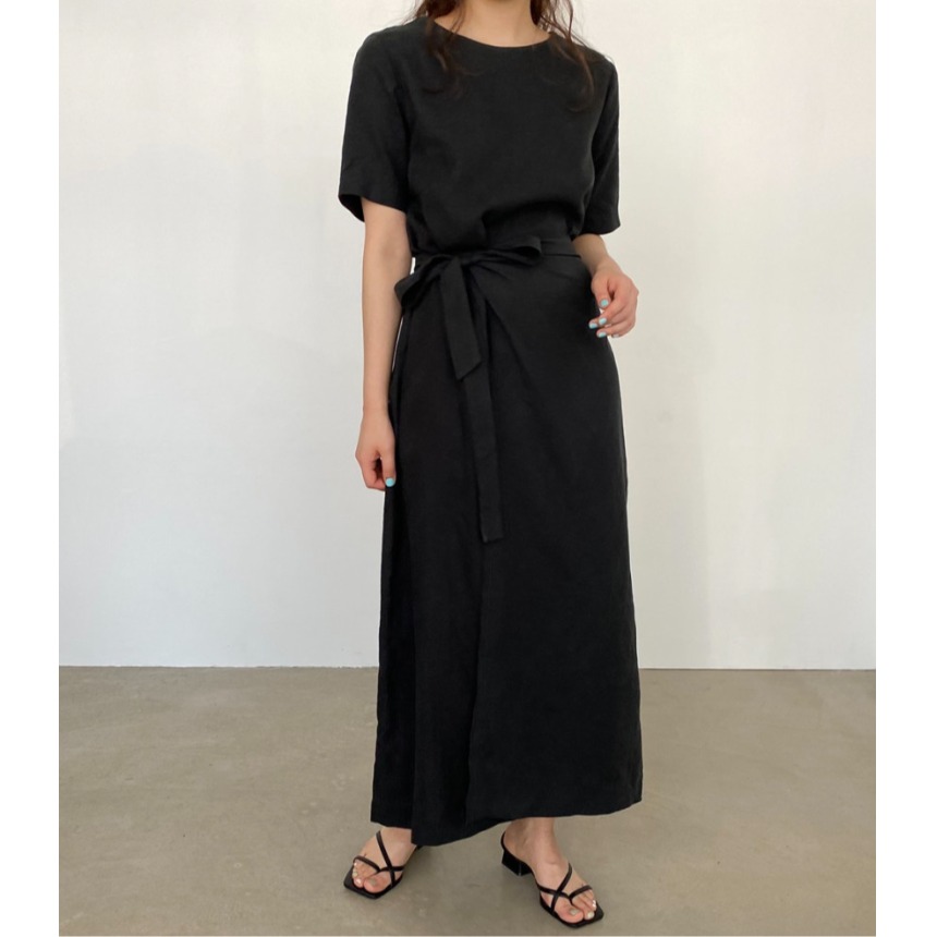 Robe élégante en coton et lin  - Linen Dress Wrap avis et prix