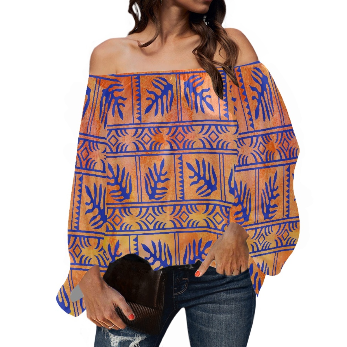 Vêtements tribaux polynésiens, - Blouse Off Shoulder avis et prix