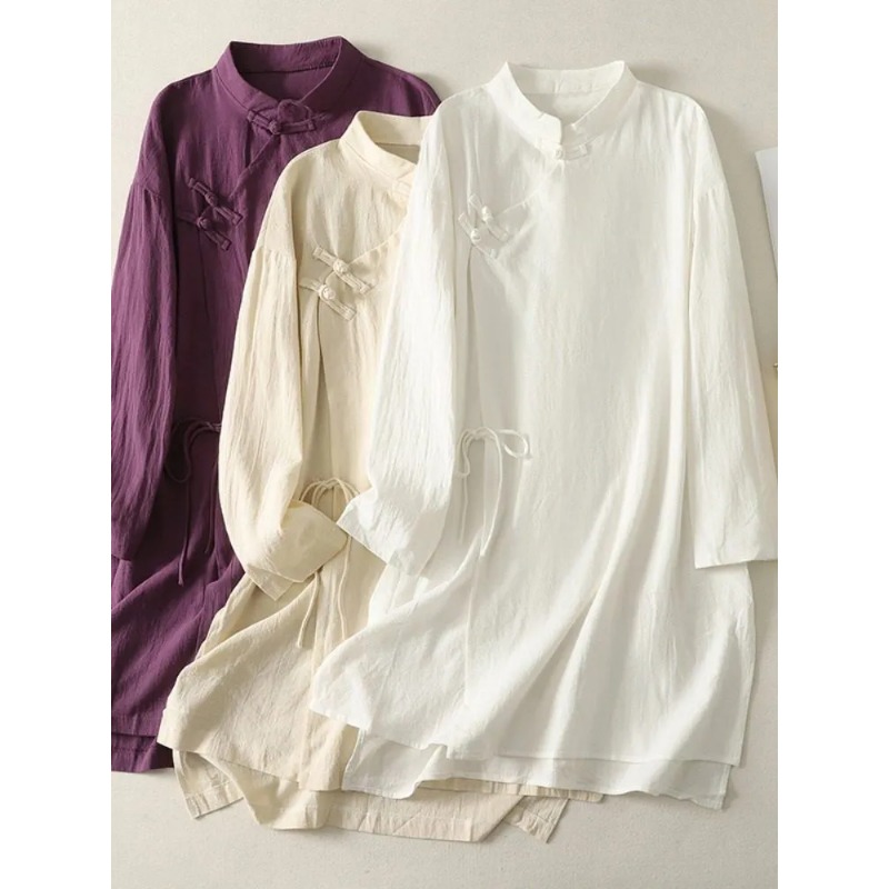 Robe tunique décontractée pour - Linen Dress Wrap avis et prix