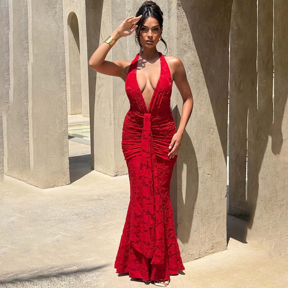 Robe sexy pour femme, dos nu,  - Linen Dress Wrap avis et prix